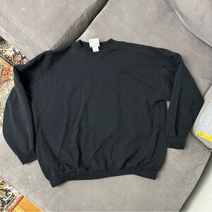 VTG Hanes Sweatshirt Mens XL Black Ultimate Cotton PrintPro Crewneck Heavyweight